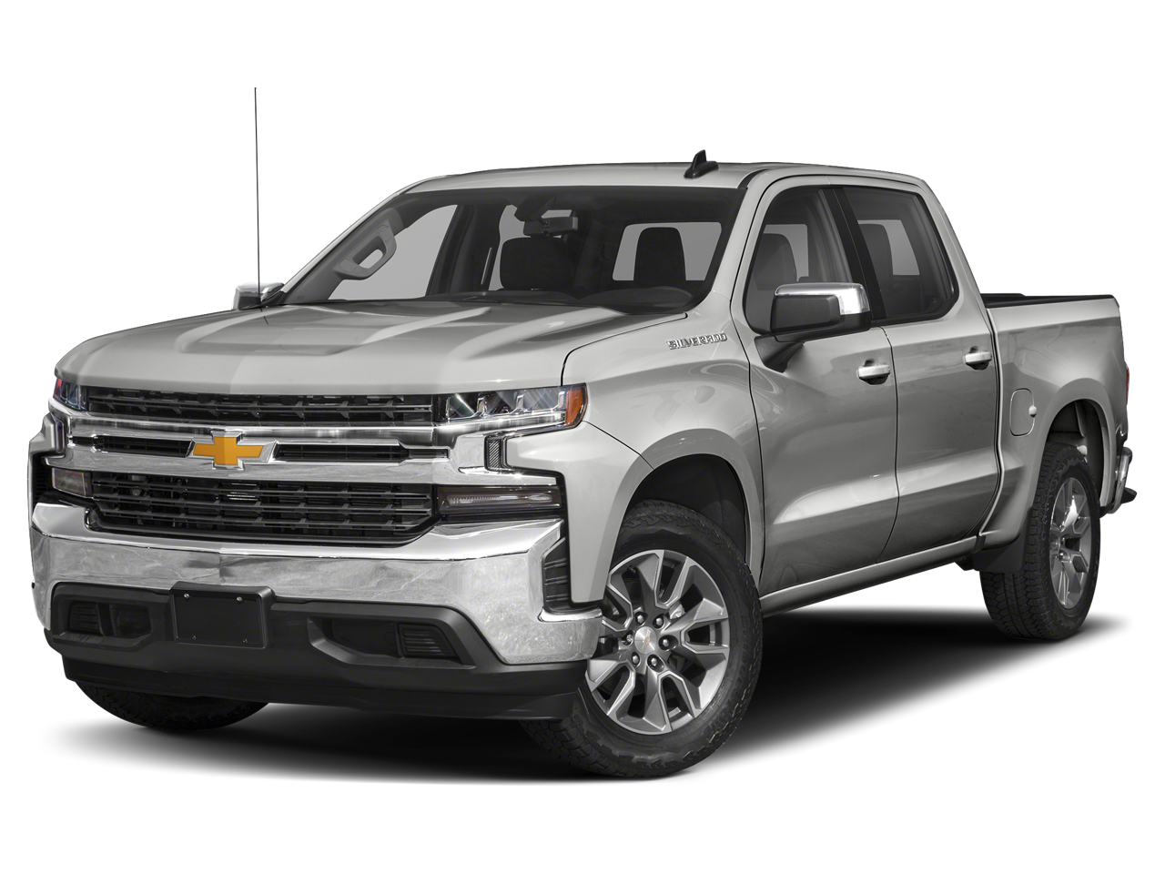 2019 Chevrolet Silverado 1500 LT in Silver Ice Metallic — front three-quarter view