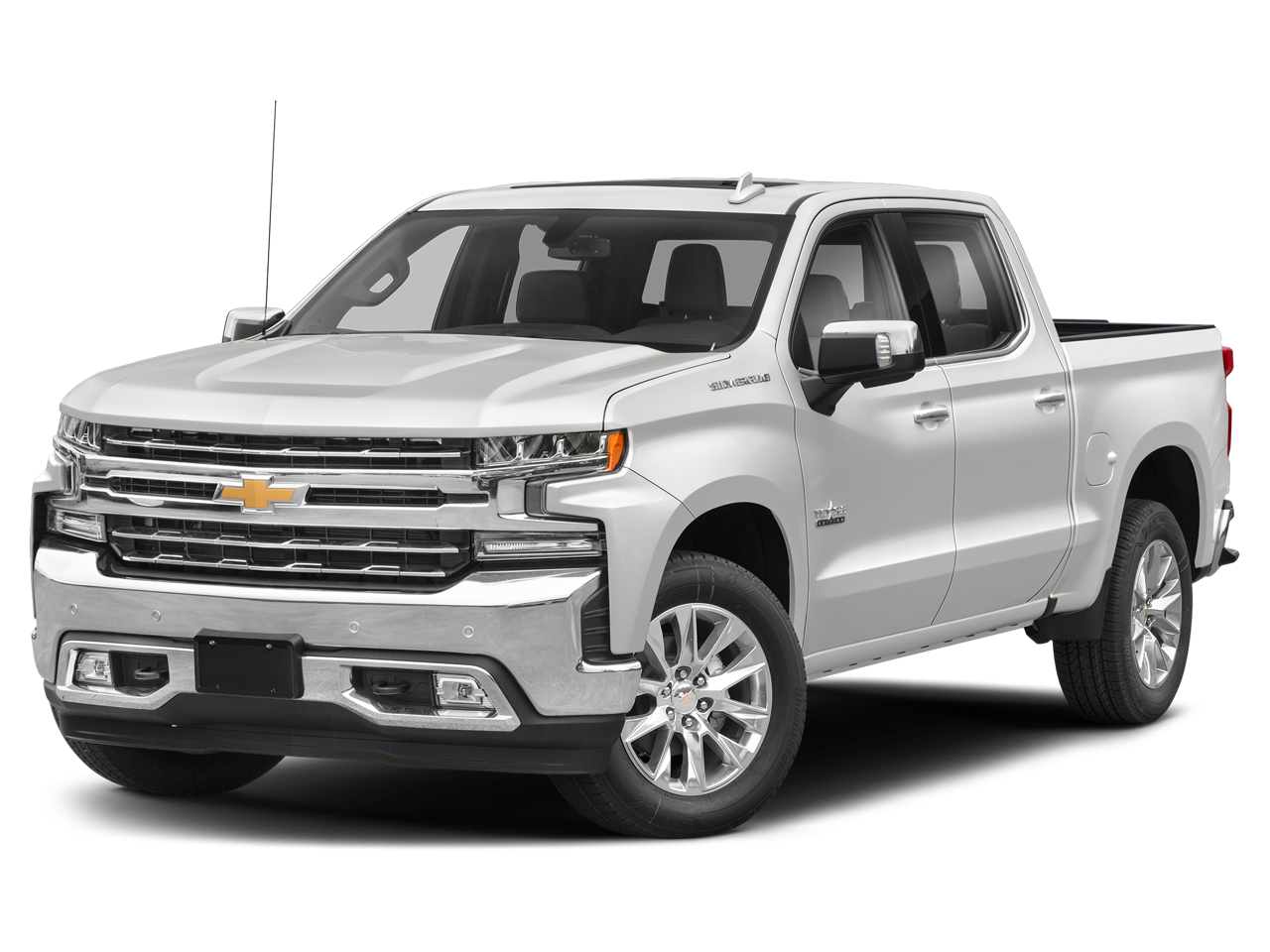 2021 Chevrolet Silverado 1500 LTZ in Summit White — front three-quarter view