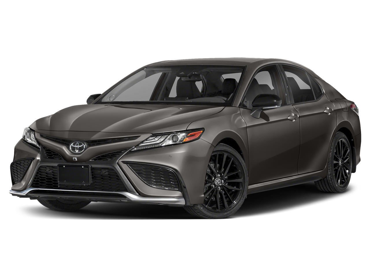 2022 Toyota Camry XSE in Predawn Gray Mica — front three-quarter view