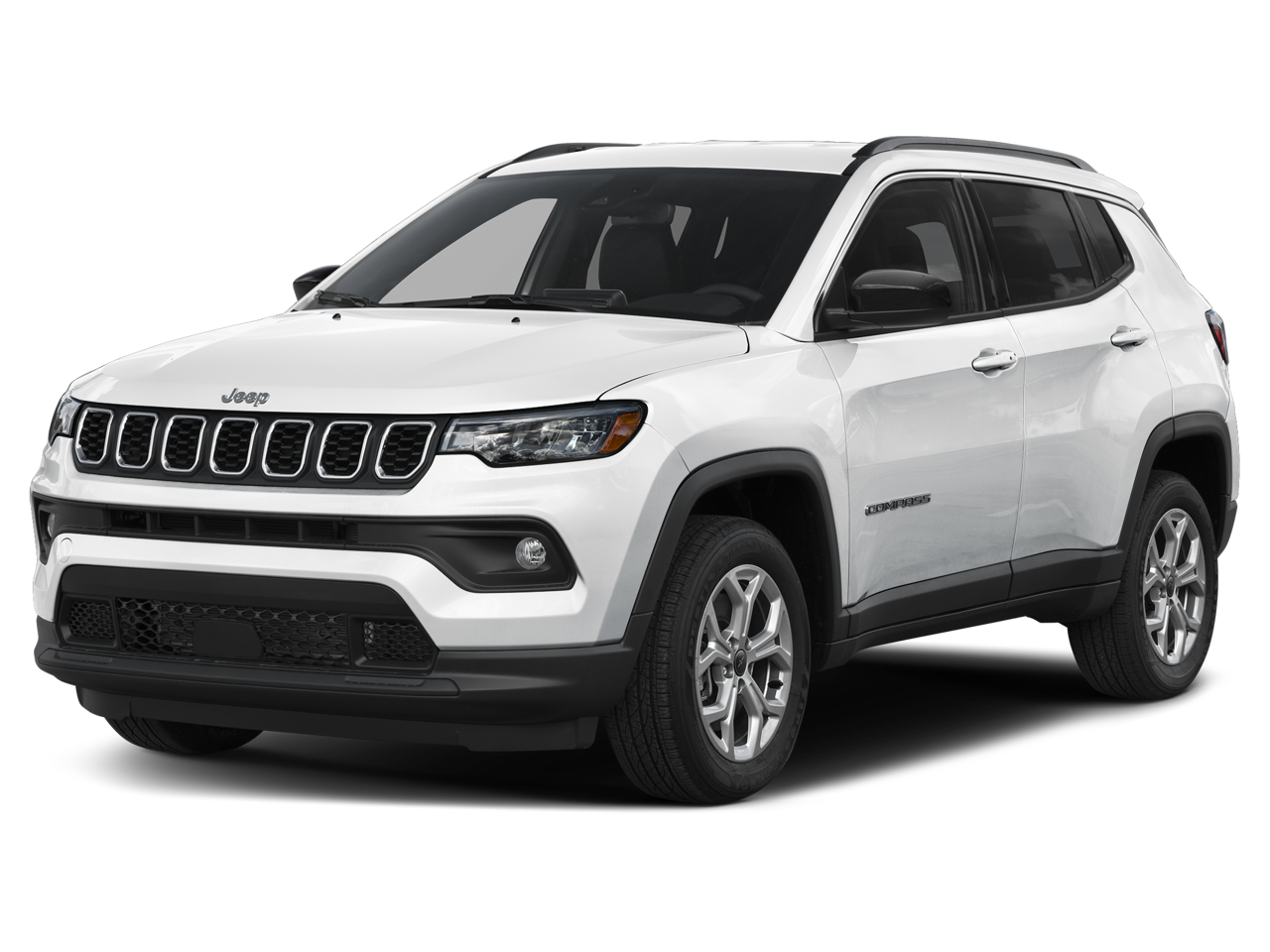 2026 Jeep Compass Latitude in Bright White Clearcoat — front three-quarter view
