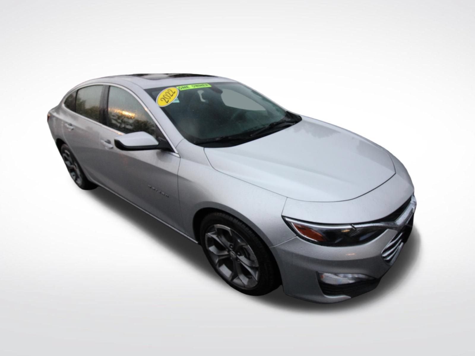 2022 Chevrolet Malibu LT in Silver Ice Metallic — front three-quarter view
