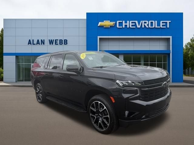 2024 Chevrolet Suburban RST in Black — front three-quarter view