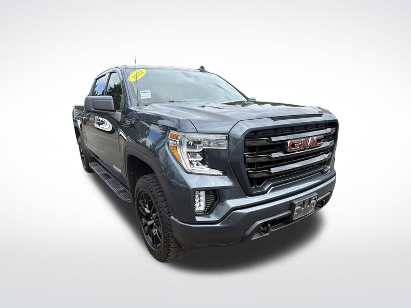 2021 GMC Sierra 1500 Elevation in Dark Sky Metallic — front three-quarter view