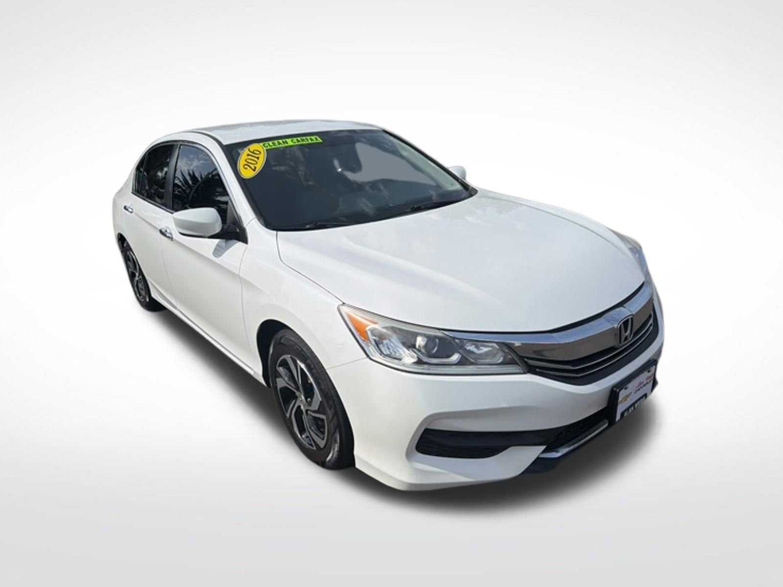 2016 Honda Accord LX in White — front three-quarter view
