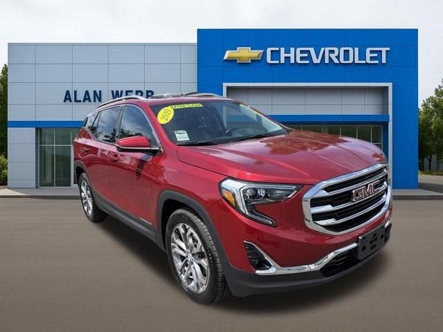 2019 GMC Terrain SLT in Red Quartz Tintcoat — front three-quarter view