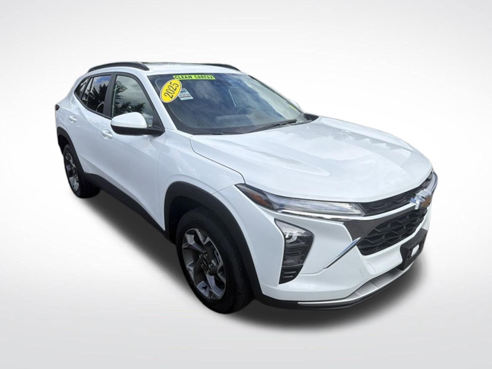 2025 Chevrolet Trax LT in Summit White — front three-quarter view
