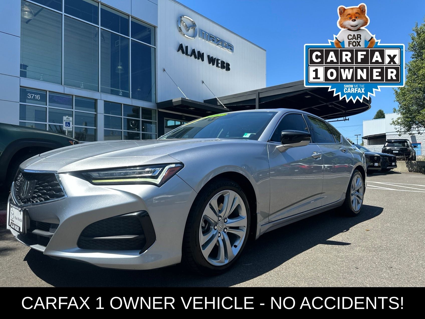 2022 Acura TLX Technology Package in Lunar Silver Metallic — front three-quarter view