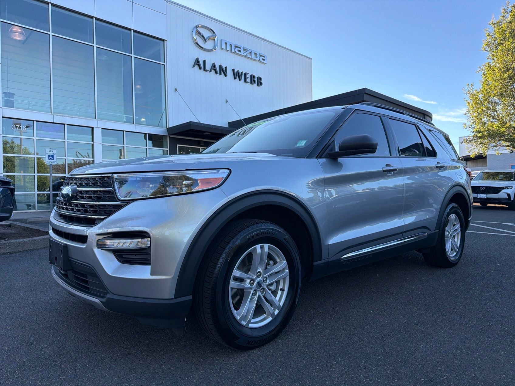 2023 Ford Explorer XLT in Silver Metallic — front three-quarter view