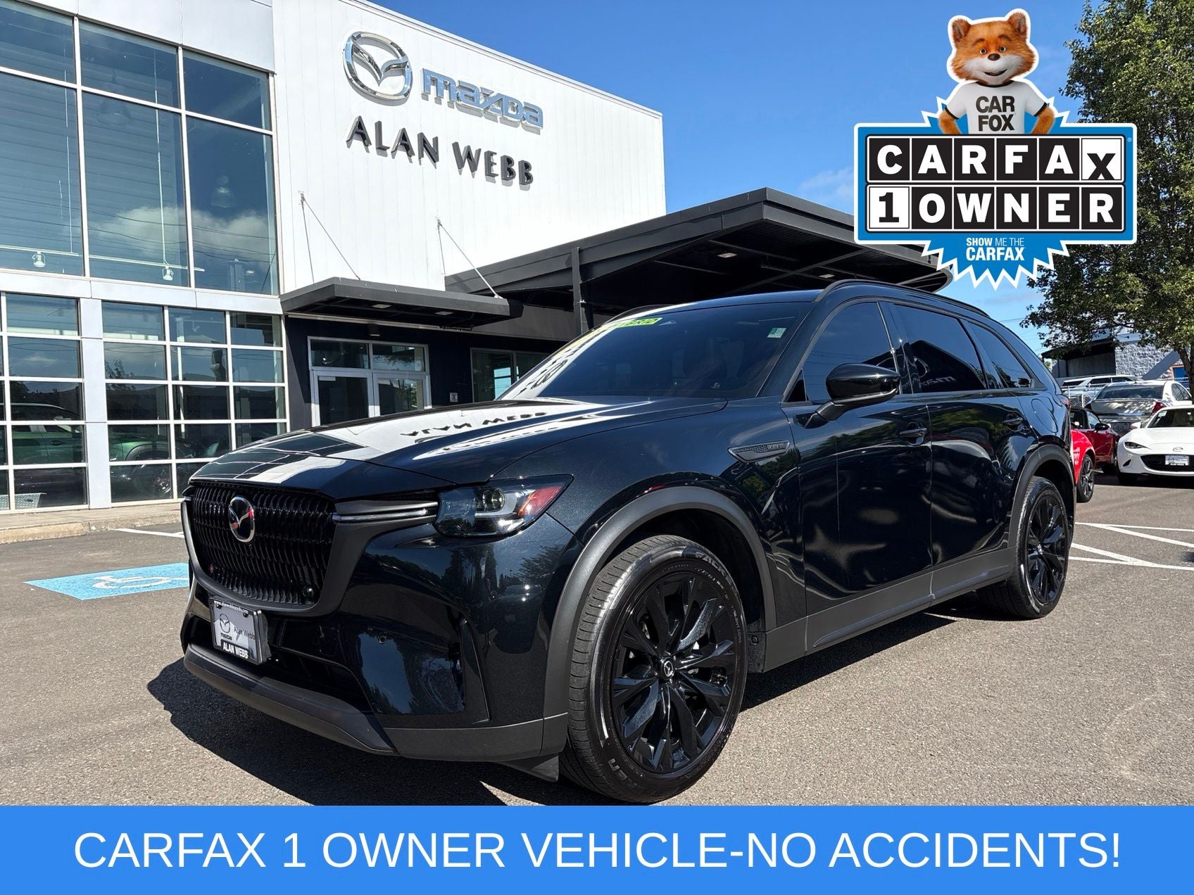 2024 Mazda Mazda CX-90 PHEV Premium in Jet Black Mica — front three-quarter view