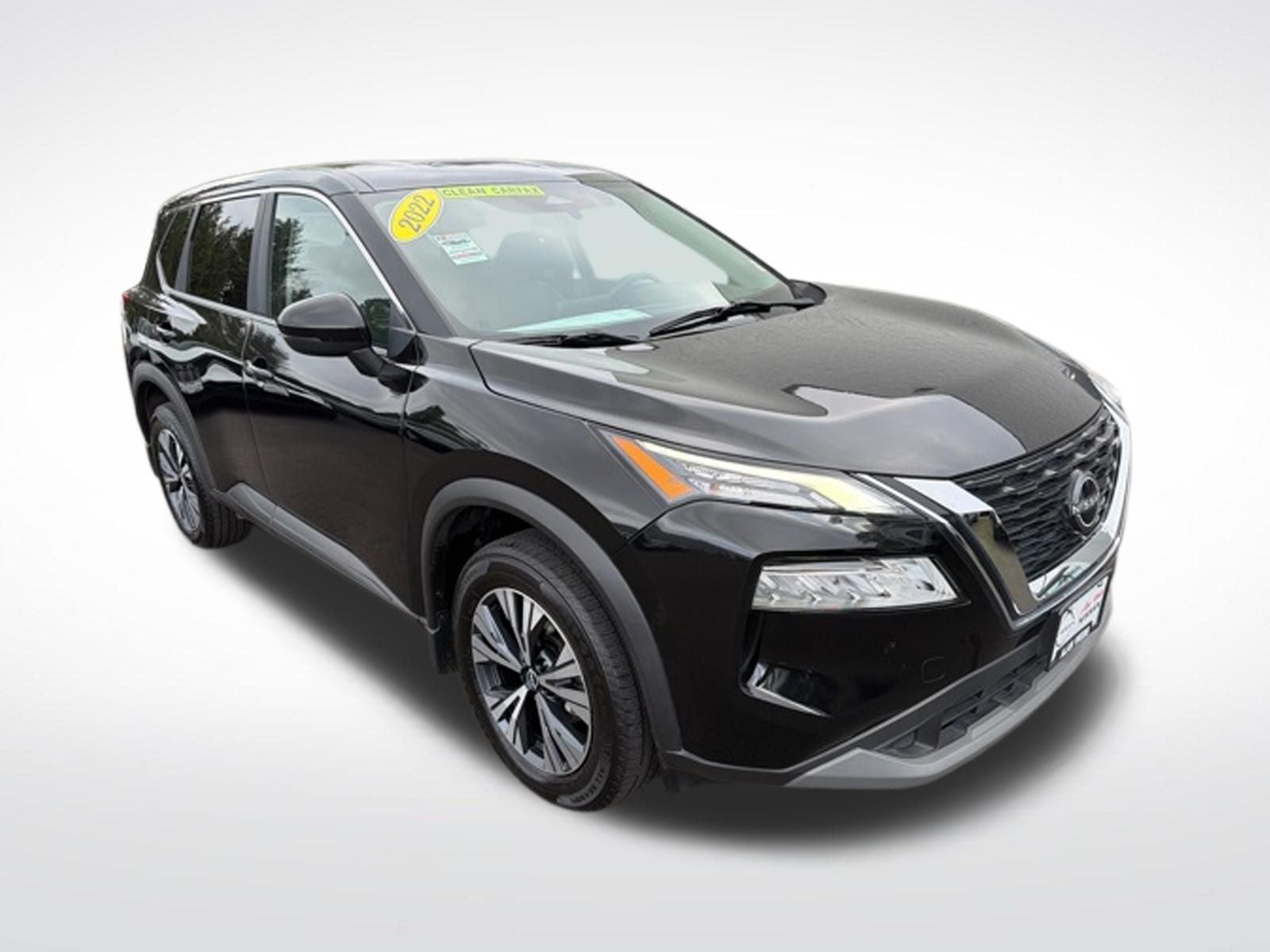 2022 Nissan Rogue SV in Super Black — front three-quarter view