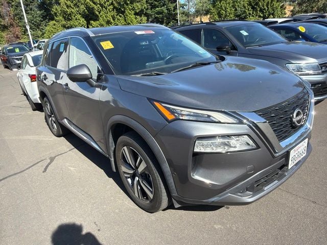 2022 Nissan Rogue SL in Gun Metallic — front three-quarter view