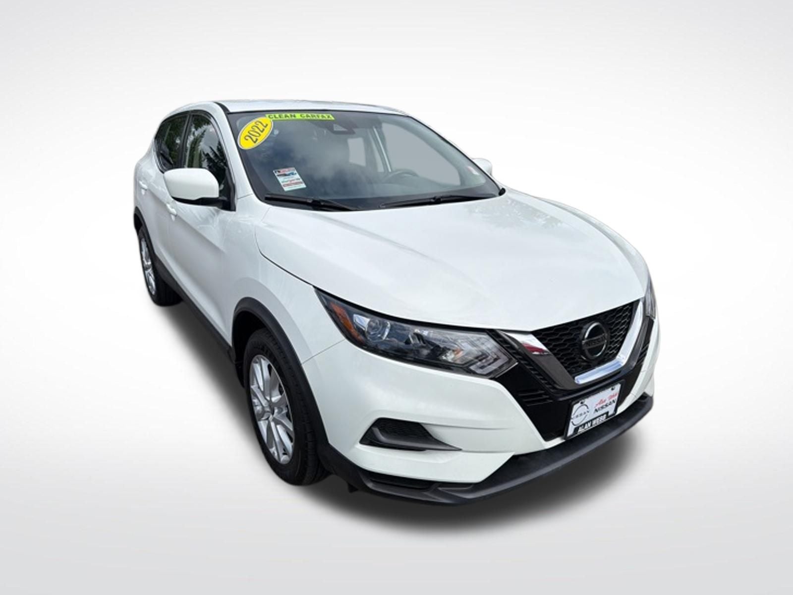 2022 Nissan Rogue Sport S in Glacier White — front three-quarter view