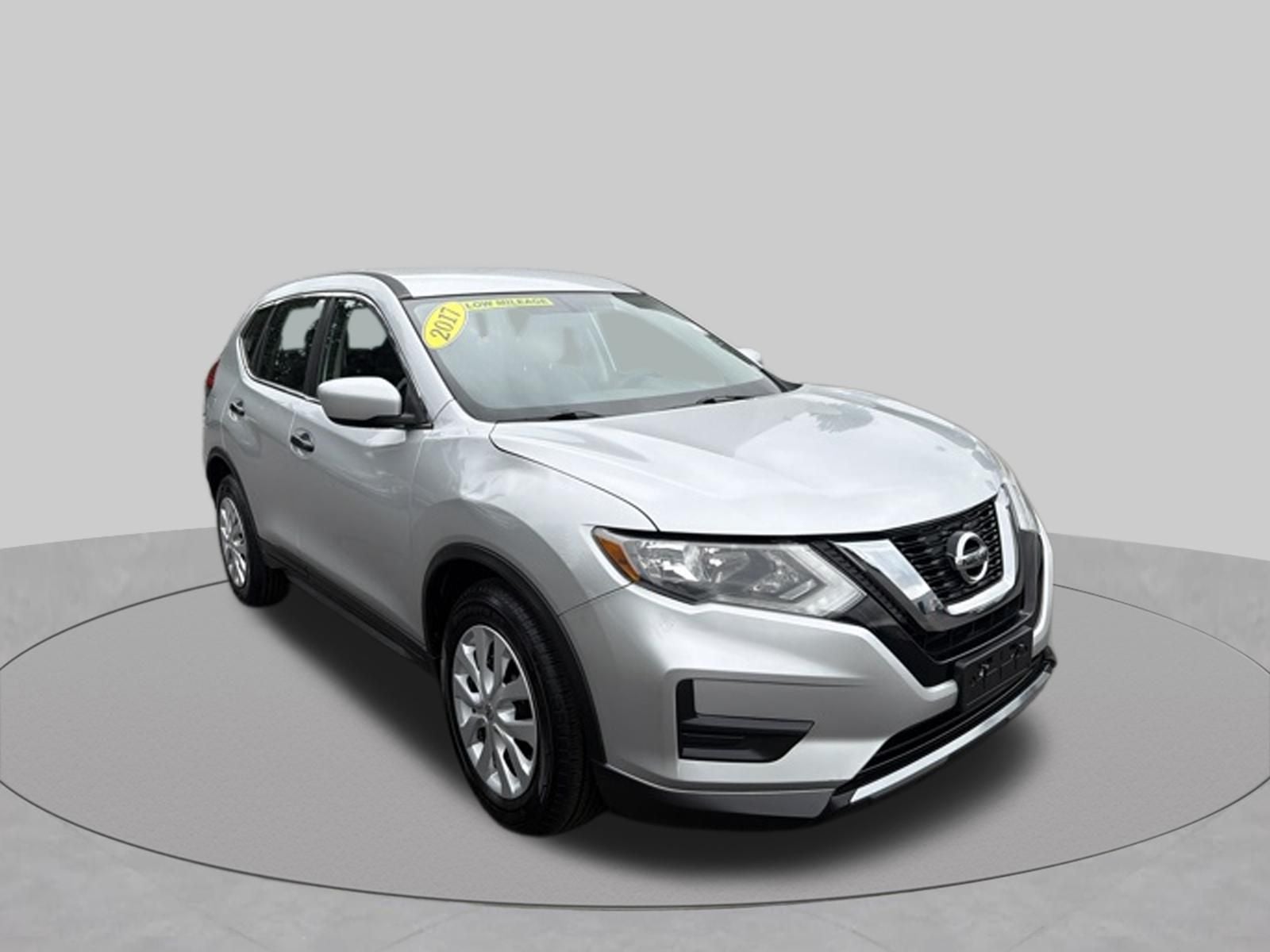 2017 Nissan Rogue S in Brilliant Silver — front three-quarter view