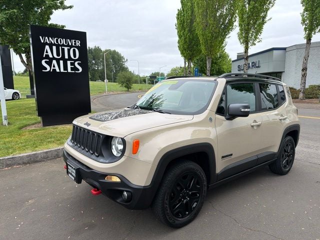 2017 Jeep Renegade Trailhawk in Mojave Sand — front three-quarter view