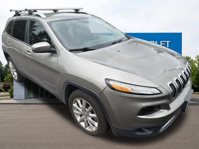 2017 Jeep Cherokee Limited in Light Brownstone Pearlcoat — front three-quarter view